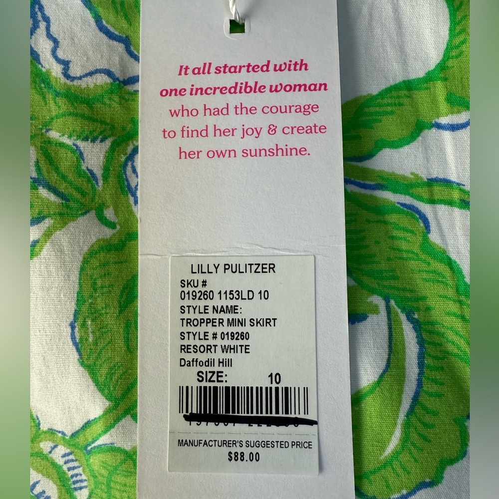 Lilly Pulitzer Green and White Mini Skirt - Picture 8 of 12